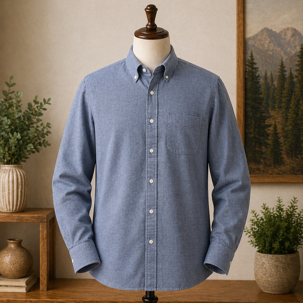 Daniel Cremieux Signature Collection Mens Blue Geometric Cotton Shirt Medium M
